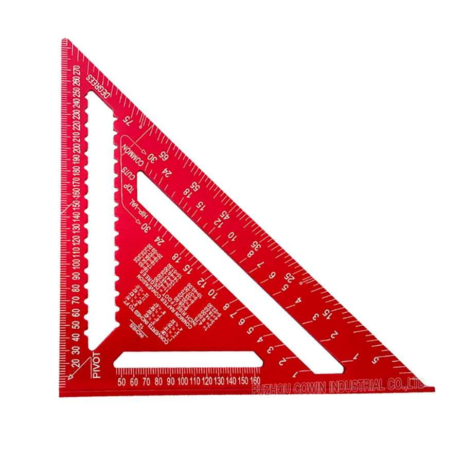 Escuadra Rapida de Aluminio de 30cm. (12 Rojo)